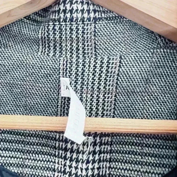 Avec Les Filles Plaid Houndstooth Jacket Black White Quiet Luxury Size L - Picture 6 of 7